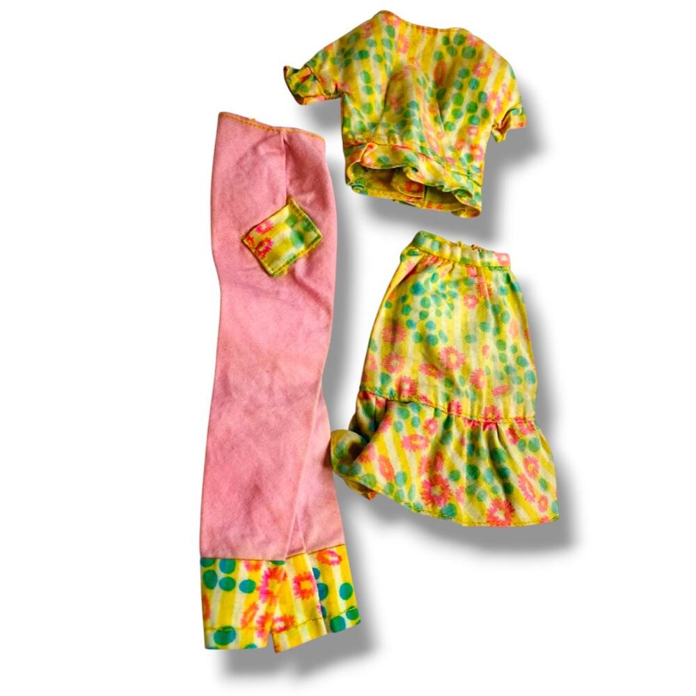 1966 Barbie Francie Color Magic #4041 Top Skirt Pants Mattel - Picture 2 of 6